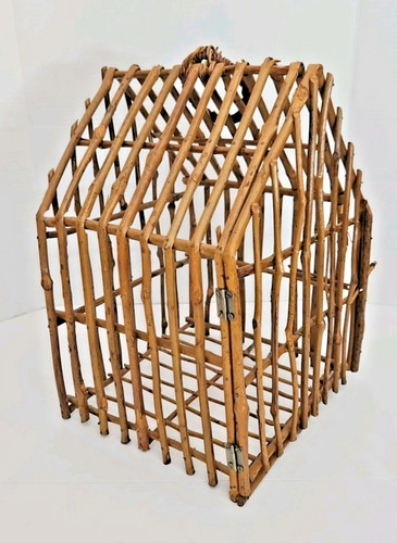 Vintage bamboo rattan - bamboo, birdcage