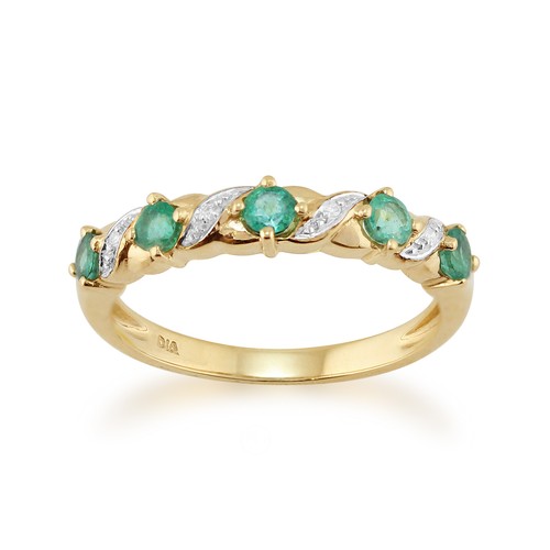 9ct oro giallo - oro, smeraldo