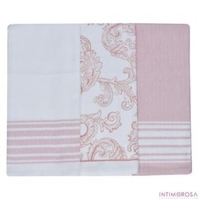 Set da 3 strofinacci Preziosa Candido 2 rosa 100% cotone naturale