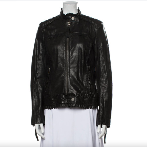 Red valentino leather jacket - red,