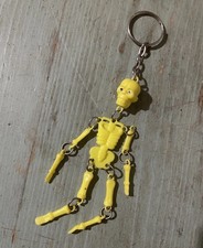 Skeleton PORTACHIAVI Corpo Umano Scheletro Keyrings Yellow Rotante Mobile Rare