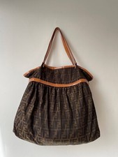 Borsa Fendi Chef Large Monogram Fendi Zucca Canvas Marrone Rosa Pre Owned