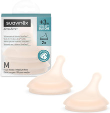 , Confezione Da 2 Tettarelle per Biberon Anti-Coliche Zero Zero, Flusso Medio (M