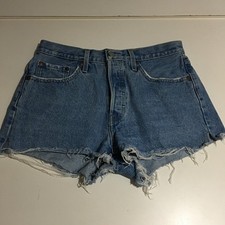 Levi's 501 pantaloncino denim donna 28 bottoni blu mosca premium grande E