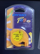 Dymo LetraTag etichette originali in Plastica – 12 mm x 4 m – Nero su GIALLO