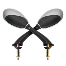 COPPIA 2 SPECCHI SPECCHIETTI NERI GRIGI PER PIAGGIO VESPA ET2 ET4 50 125 150 cc