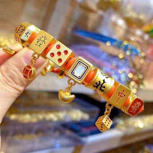 Bracciale perle mahjong oro - perle,