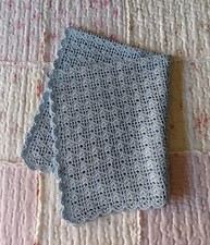 COPERTINA DA CARROZZINA O CULLA  ALL'UNCINETTO IN COTONE CELESTE FATTO A MANO