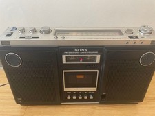 Sony CF-6500 Radio Stereo FM AM Registratore Cassette Nero Usato Vintage