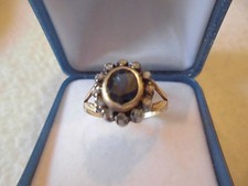 ANELLO ANTICO IN ORO CON ZAFFIRO E BRILLANTI - SI ACCETTANO PROPOSTE