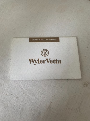 Wyler vetta garanzia warranty - wyler,