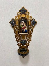 Acquasantiera in bronzo dorato