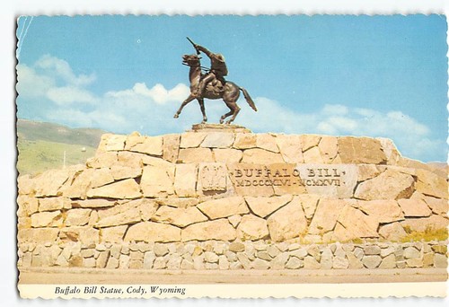 Postcard buffalo bill - postcard, statue