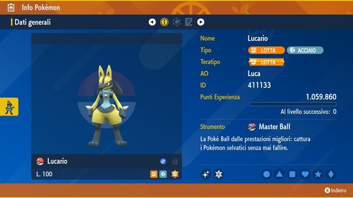 Lucario shiny 6iv masterball - lucario,