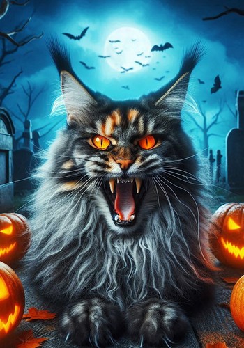 Bandiera halloween gatto - bandiera,