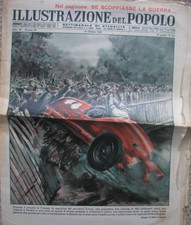 FIRENZE CIRCUITO AUTO ERMINI INCIDENTE 1948 ILLUSTRAZIONE DEL POPOLO D'ANTONA
