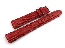 Cinturino Vera Pelle Lucertola Ansa Fissa Rosso 16/14mm Fibbia Ardiglione Promo