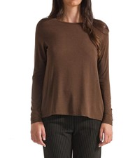 Maglia Deha donna manica lunga maglietta misto cashmere t-shirt casual moda logo