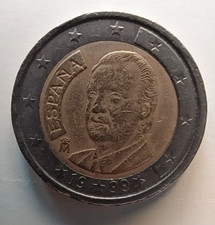 Spagna 2 euro 1999 con errori di conio
