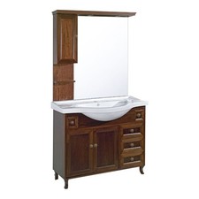 Mobile Bagno 105 cm da terra Composizione con Lavabo Specchio e Pensile