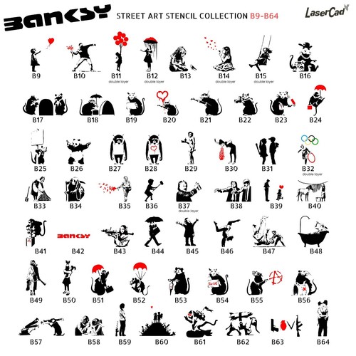 Stencil banksy din - stencil, (b9-b64)