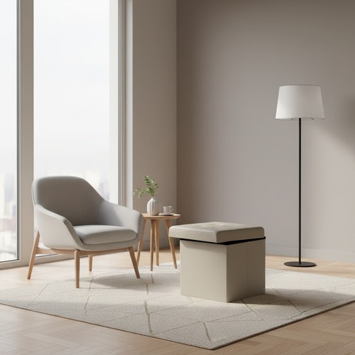 Pouf contenitore quadrato - pouf, in