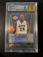 2013 Seleziona Kobe Bryant Green Franchising Firme sulla carta Auto /5 BGS 9 Auto 10