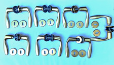 Maniglie in metallo color ottone lucido per porte interne (lotto di 7 coppie)