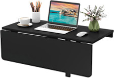 Tavolo Pieghevole a Muro, Tavolino Porta PC Da Parete in Legno, Tavolo a Scompar