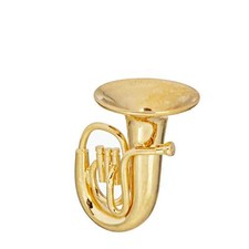 Bambole Casa Tuba Con Custodia Ottone Miniatura Musica Stanza Scuola Strumento 1