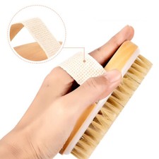 Spazzola Esfoliante 2 in 1 per Corpo massaggio Setole Naturali  in legno