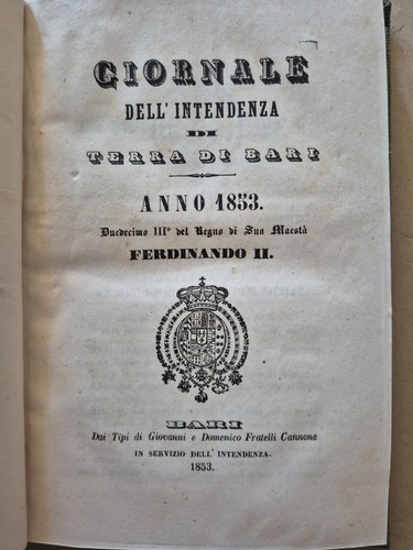 Borboni giornale intendenza - borboni,