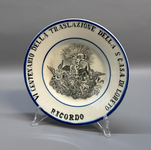 Antico piatto ceramica smalto - piatto,