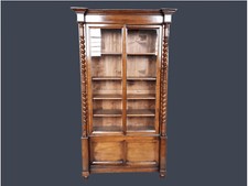 BIBLIOTECA IN NOCE CON ANTE SCORREVOLI  ORIGINALE DI EPOCA 800' RESTAURATA