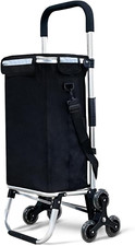 Carrello della Spesa Pieghevole in Alluminio 6 Ruote Con Borsa Termica 50 Litri