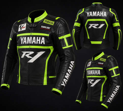 Giacca moto pelle yamaha - pelle,