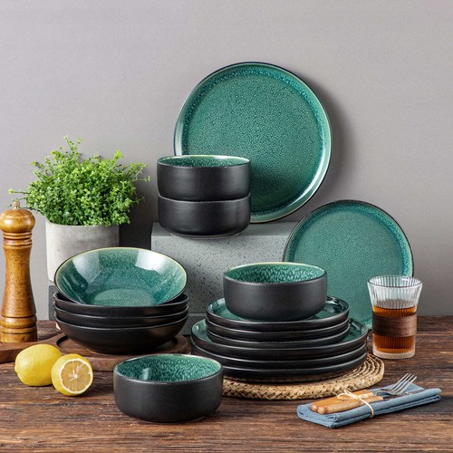 Set piatti verde lucido - , 8