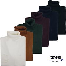 Maglia Maglione da Uomo Dolcevita a Collo Alto Rasato Tinta Unita M L XL XXL 3XL