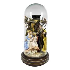 Natività presepe Napoletano 33 cm Statuine Terracotta in Campana di Vetro 30x60