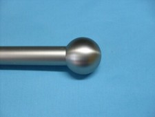 BASTONE PER TENDA mt.1,60 FINITURA ACCIAIO SATINATO COMPLETO  senza anelli