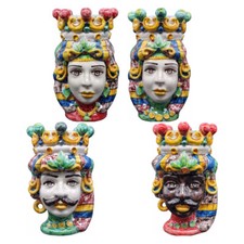 TESTE DI MORO H20 DECORATE CERAMICA CALTAGIRONE