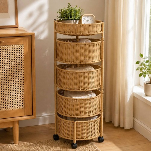Carrello vimini con ruote - in,
