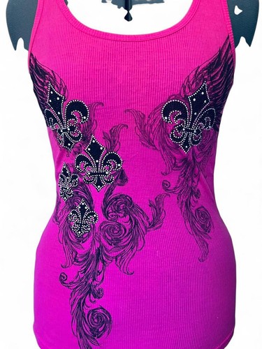 Canotta donna y2k rosa strass - canotta,