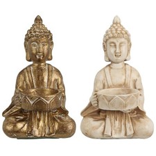 2X Porta Candela Buddha In