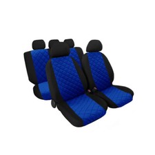 COPRISEDILI AUTO TRAPUNTATI BICOLORI  UNIVERSALI FODERE COPRI SEDILE BLU ELETTR