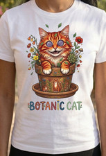 T-Shirt gatto rosso Botanico
