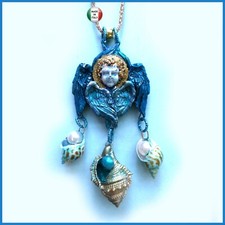 Gioiello Art Deco Nouveau Collana Pendaglio Bigiotteria Angelo Thun Conchiglie