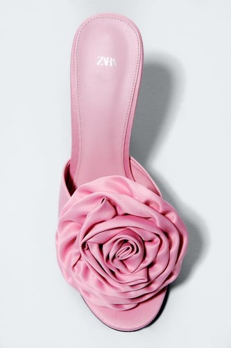 Zara raso fiore - raso, tacco