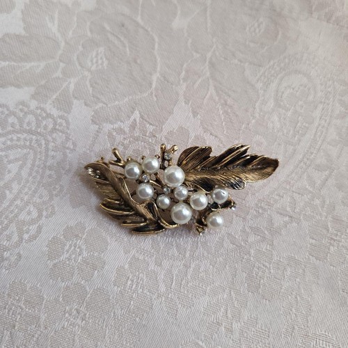 Spilla francia foglia oro - spilla,