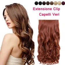 EXTENSION CLIP FASCE CAPELLI MOSSI VERI indiano REMY A 70 GRAMMI REMY HAIR 40 cm
